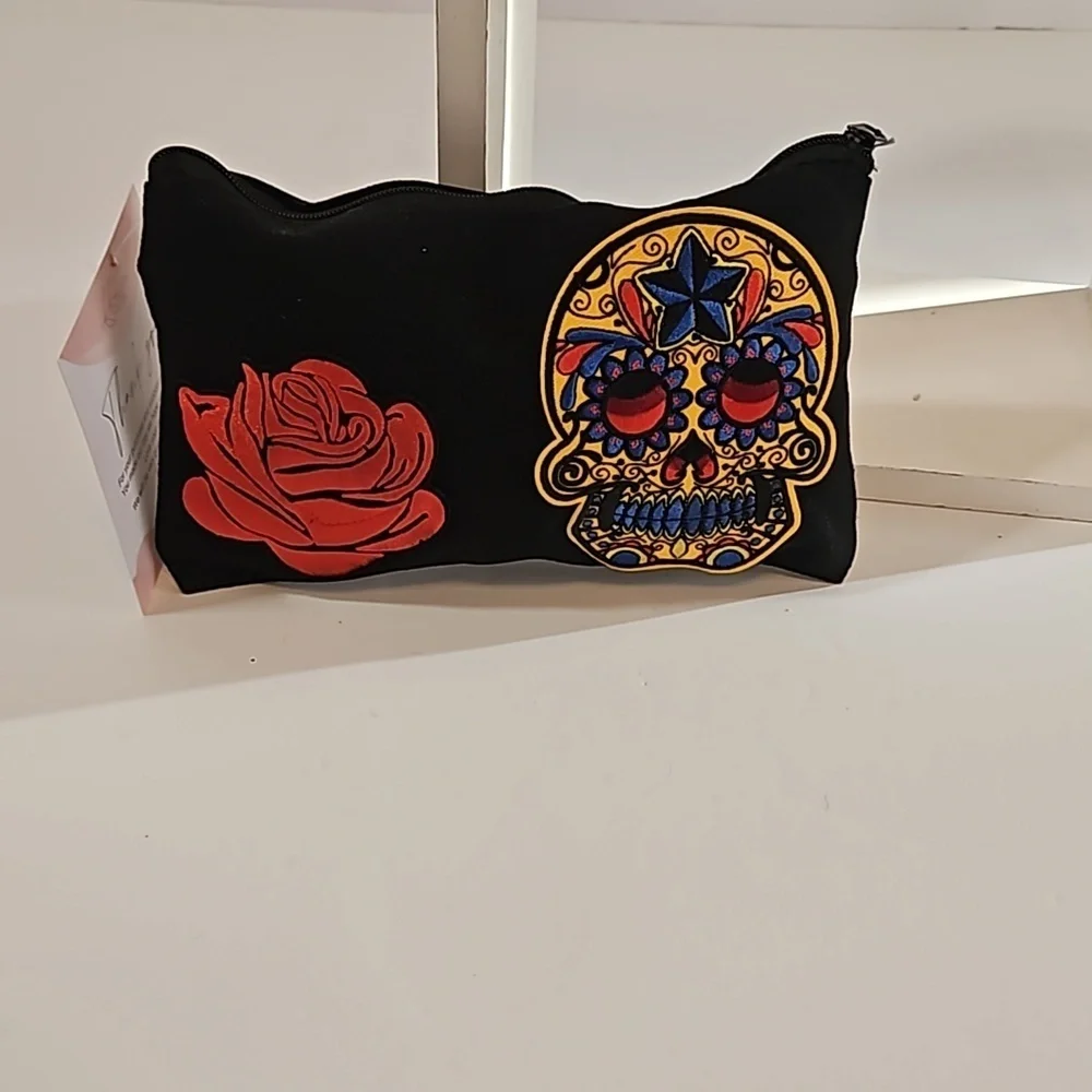 Hand crafted multi use bag  skull pumpkin butterfly iron pachwork farmhouse